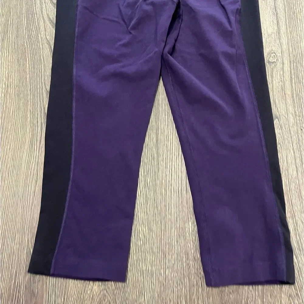 Nike Pants Dri Fit Leggings Mid Rise Athletic Cropped Purple Black Size Medium